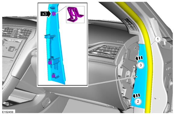 Ford Fusion. A-Pillar Trim Panel. Removal and Installation
