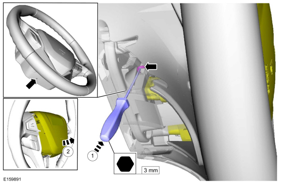 Ford Fusion. Driver Airbag. Removal and Installation