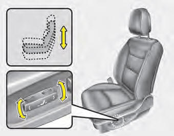 Pull the front portion of the control switch up to raise or press down to lower