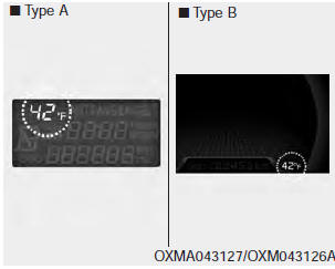 This gauge indicates the current outside air temperatures by 1°F (1°C).