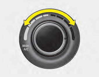 The temperature control knob allows you to control the temperature of the air