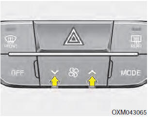 The fan speed can be set to the desired speed by operating the fan speed control