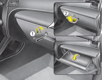 The glove box can be locked and unlocked with a master key. (if equipped)