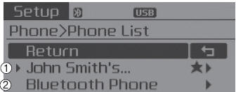 1) Connected Phone : Device that is currently connected