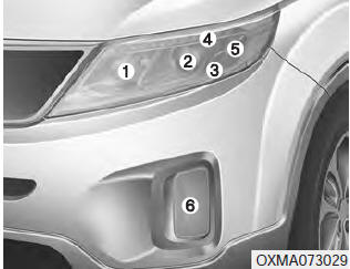 (1) Headlight (High)