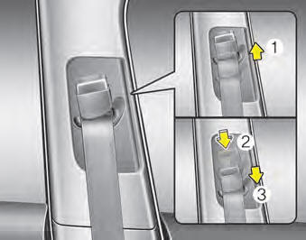 You can adjust the height of the shoulder belt anchor to one of the 4 positions