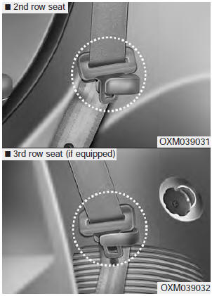 Routing the seat belt webbing through the rear seat belt guides will help keep