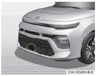 Kia Soul. Radar to detect distance to the vehicle ahead